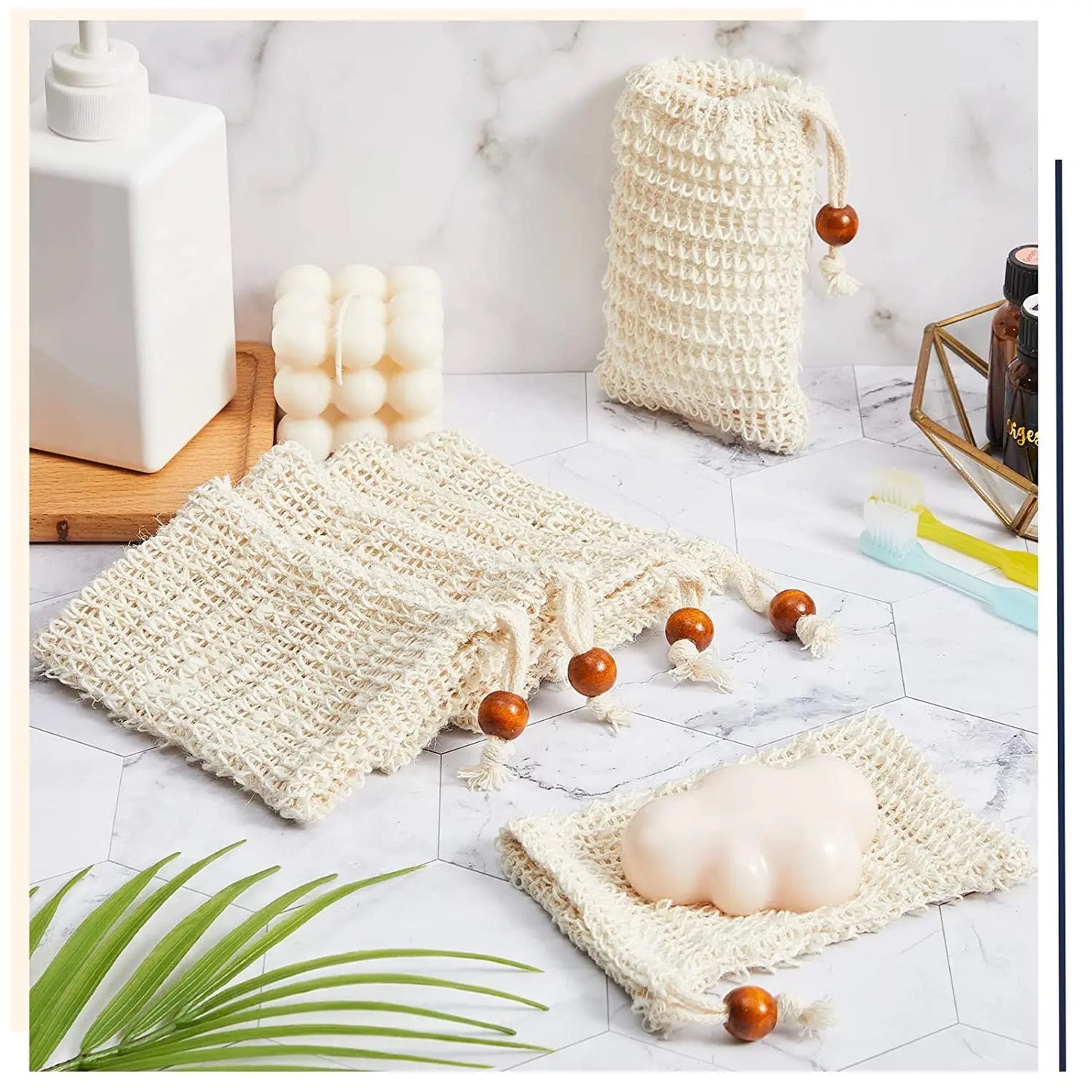 Drawstring Exfoliating Sisal Bag