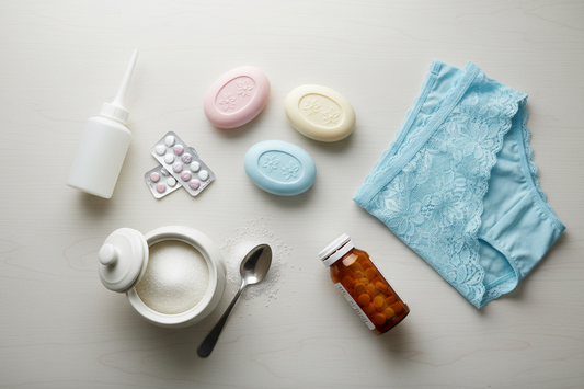  "Common everyday items that cause vaginal pH imbalance including scented soap, antibiotics, and sugar"