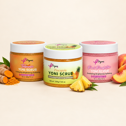 Turmeric, Pineapple & Peach Body Scrub Bundle – Exfoliating Trio